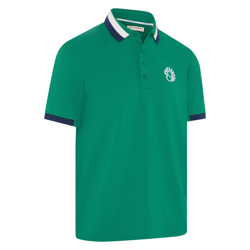 Callaway Legacy Collection Striped Colourblock Ribbed Collar Polo Shirt - Tidepool