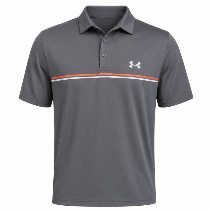 Under Armour Playoff 3.0 Stripe Polo Shirt - Castlerock/Fire/Summit White
