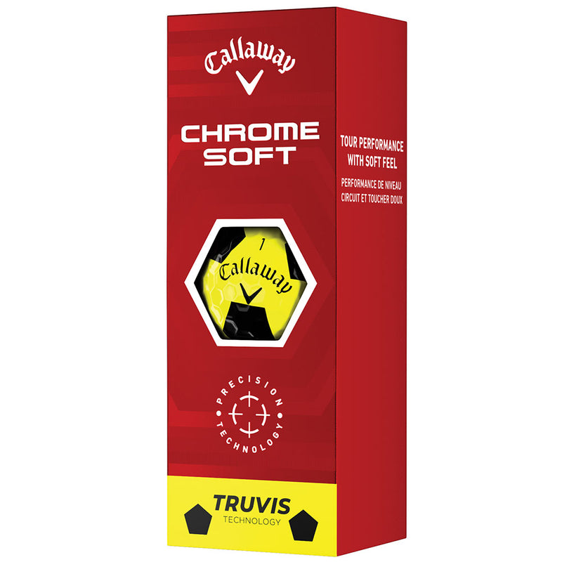 Callaway Chrome Soft Truvis Golf Balls - Yellow/Black - 12 Pack