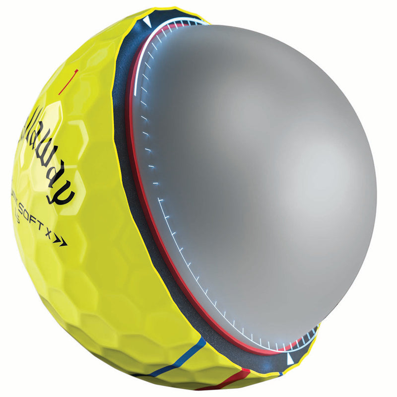 Callaway Chrome Soft X LS Triple Track Golf Balls - Yellow - 12 Pack