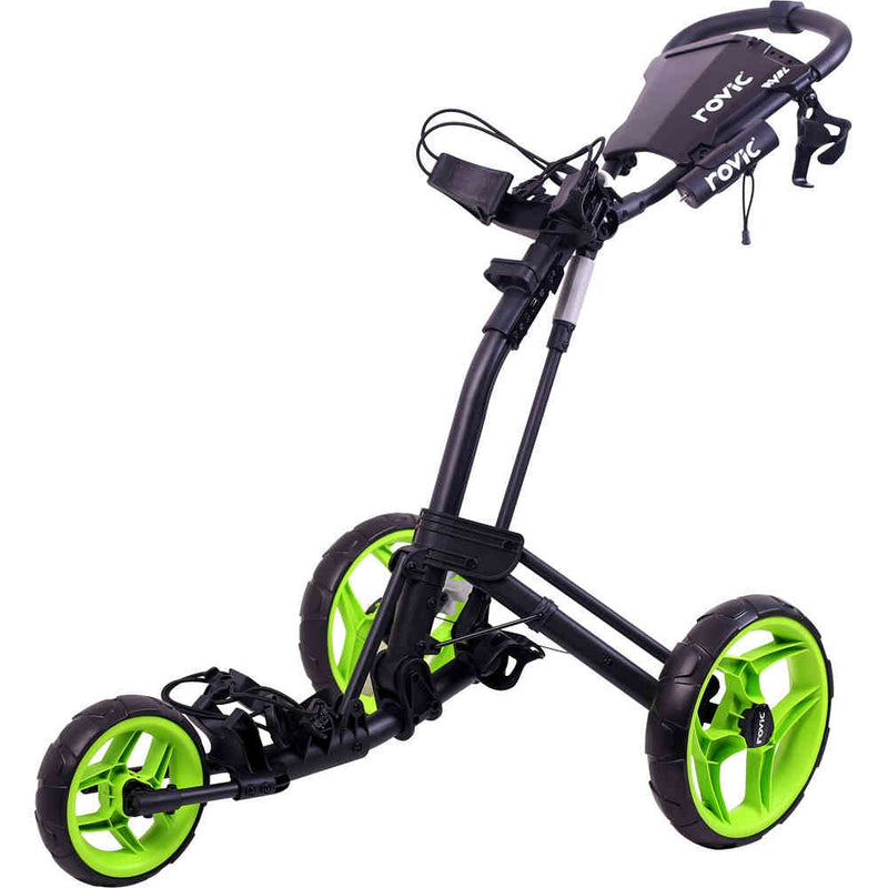 Clicgear Rovic RV2L 3-Wheel Push Trolley - Charcoal/Lime