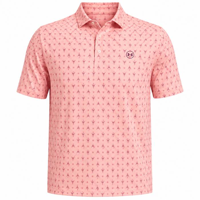 Under Armour Drive Chill Printed Polo Shirt - Posh Pink/Claret/Midnight Navy