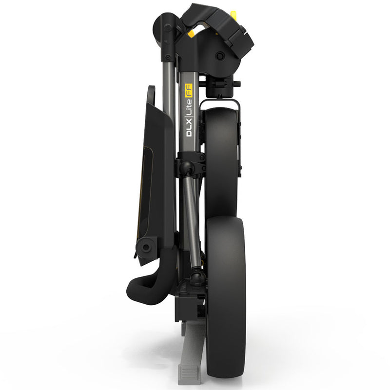 PowaKaddy DLX-Lite FF 3-Wheel Push Trolley - Gunmetal/Yellow Trim