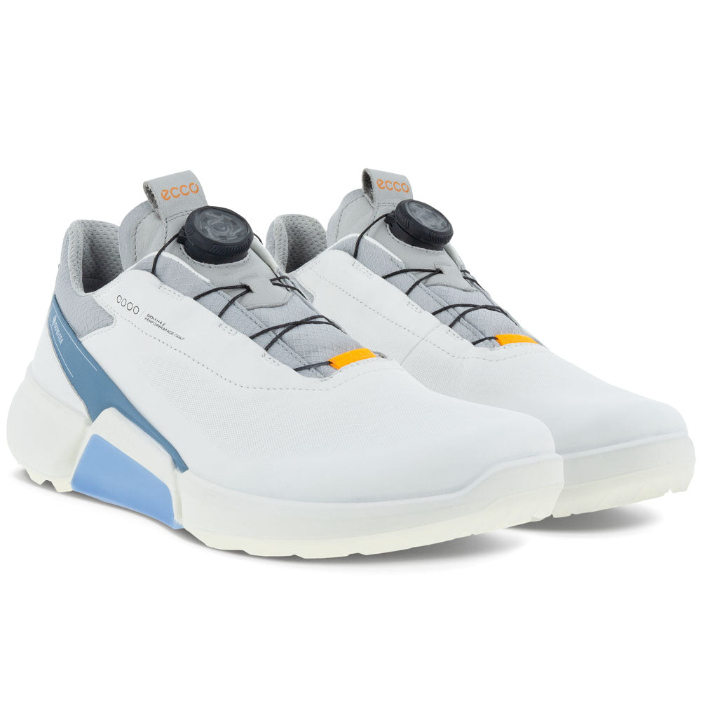 ECCO Biom H4 BOA Gore Tex Waterproof Spikeless Shoes White Retro Blu