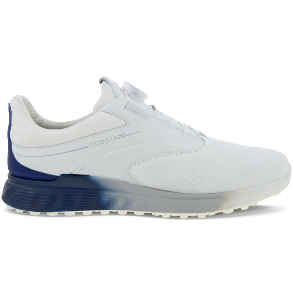 ECCO S-Three BOA Gore-Tex Waterproof Spikeless Shoes - White/Blue Depths/Bright White