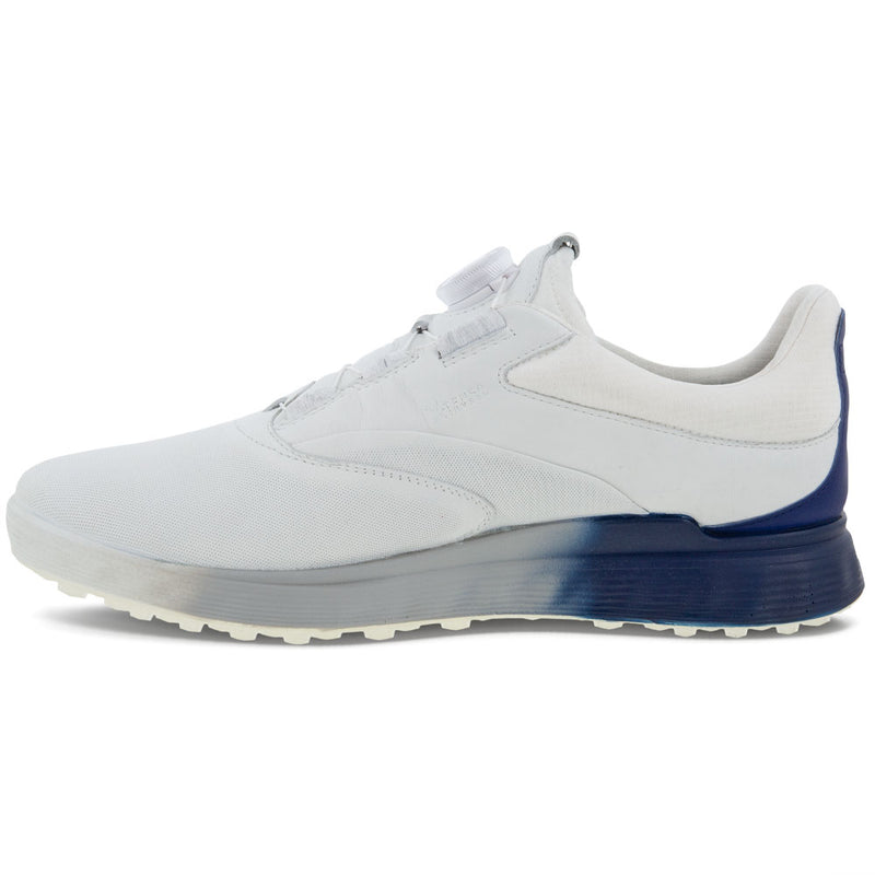 ECCO S-Three BOA Gore-Tex Waterproof Spikeless Shoes - White/Blue Depths/Bright White