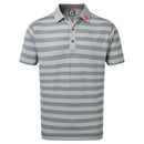 FootJoy Stretch Pique Rugby Stripe - Heather Grey/Heather Smoke