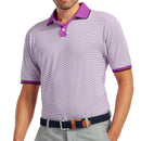 FootJoy Pique Ministripe Polo Shirt - Mulberry/White