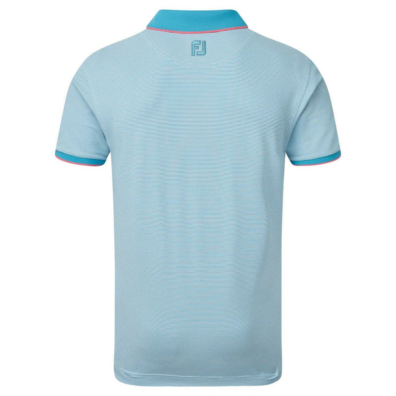 FootJoy Pique Ministripe Polo Shirt - Storm Blue/White
