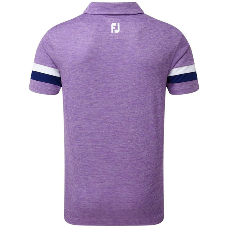 FootJoy Smooth Pique Spacedye Sleevebands Polo Shirt - Purple/Blue/White