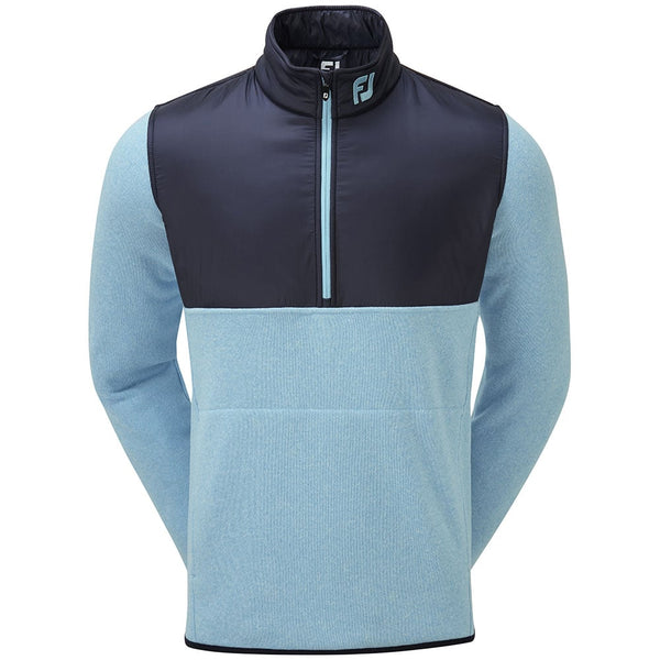FootJoy Chill-Out Xtreme Sport Fleece Pullover - Heather/Light Blue/Navy
