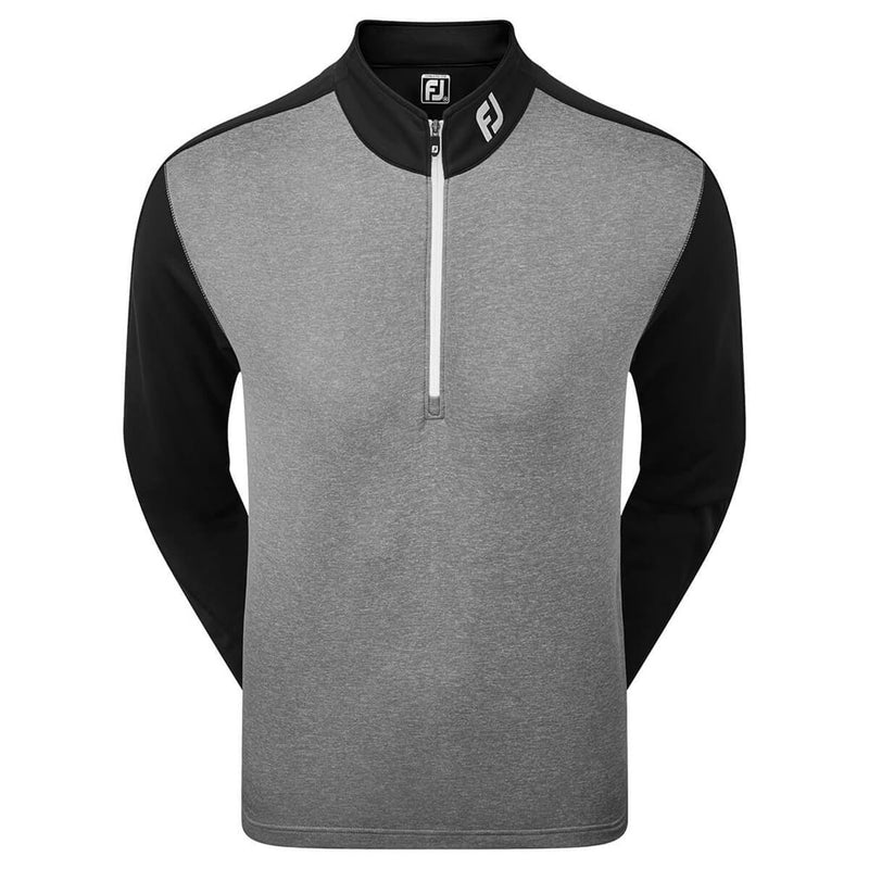 FootJoy Heather Colour Block Chill-Out Sweater - Black/Heather Coal