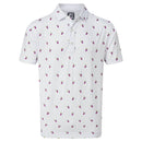 FootJoy Lisle Cocktail Print Polo Shirt - White