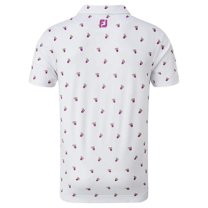 FootJoy Lisle Cocktail Print Polo Shirt - White