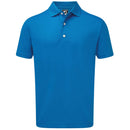 FootJoy Stretch Pique Solid Rib Knit Collar Polo Shirt - Cobalt