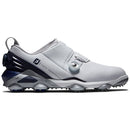 FootJoy Tour Alpha Double BOA Spiked Waterproof Shoes - White/Navy/Grey