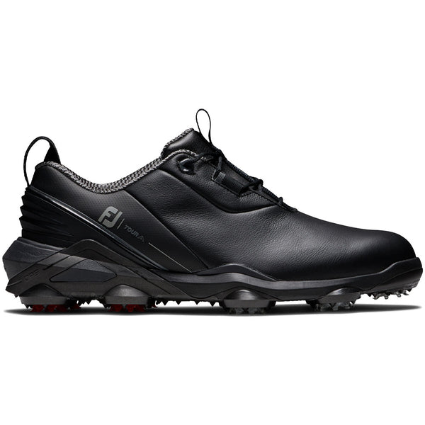 FootJoy Tour Alpha Waterproof Spiked Shoes - Black/Charcoal/Red