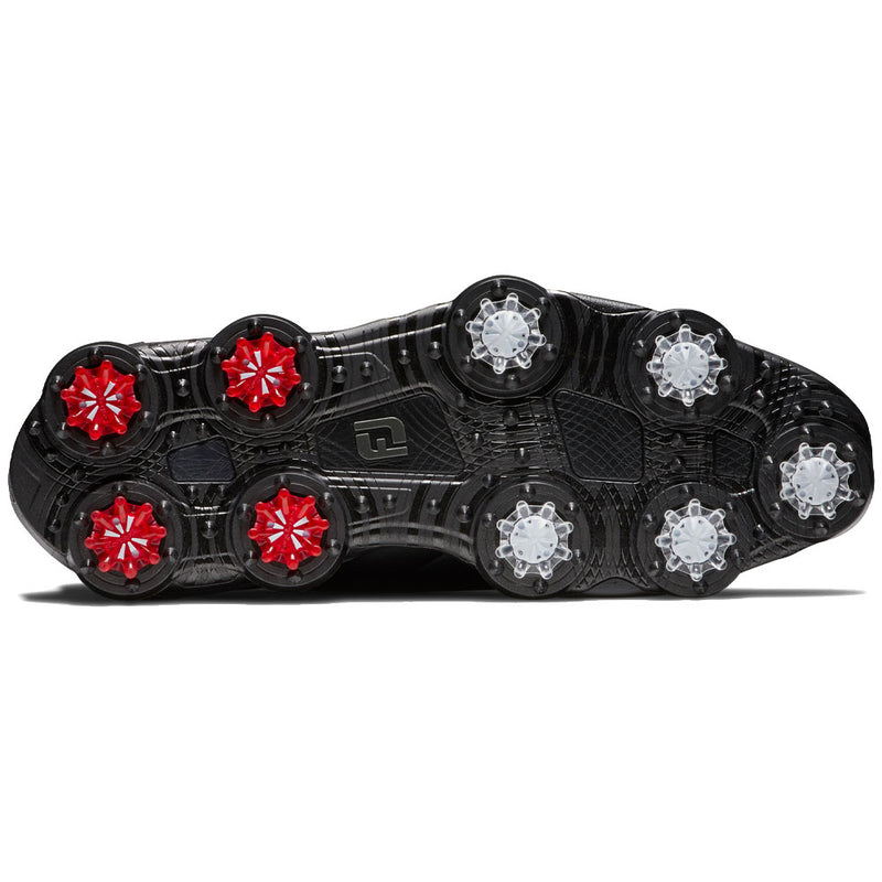 FootJoy Tour Alpha Waterproof Spiked Shoes - Black/Charcoal/Red
