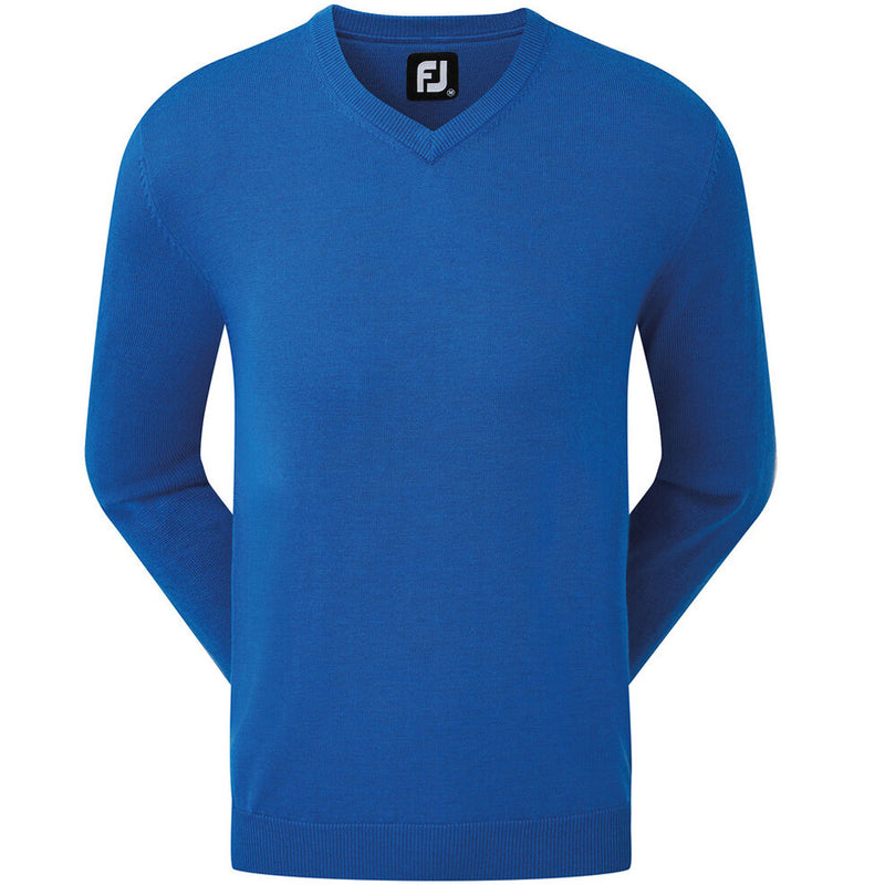 Footjoy Wool Blend V-Neck Pullover - Blue Marlin