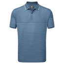 FootJoy Breton Stripe Pique Polo Shirt - Bluestone/Denim/Azure