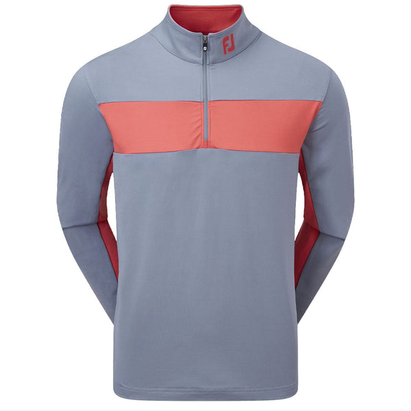 FootJoy Chest Stripe Chill Out 1/4 Zip Pullover - Graphite/Coral