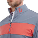 FootJoy Chest Stripe Chill Out 1/4 Zip Pullover - Graphite/Coral