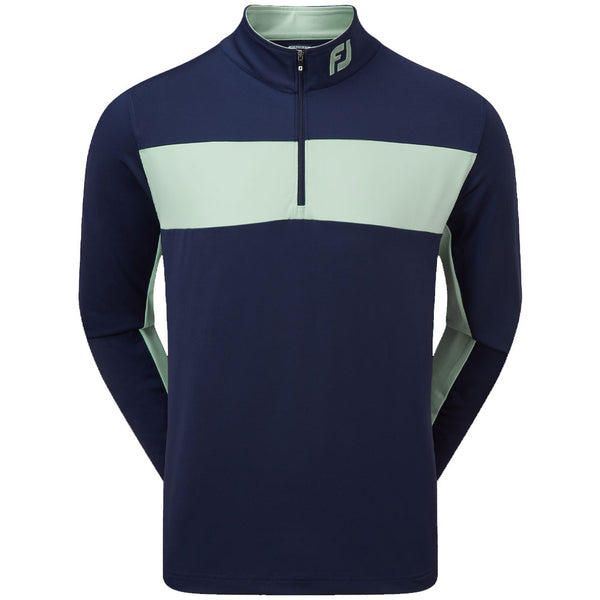 FootJoy Chest Stripe Chill Out 1/4 Zip Pullover - Navy/Sage