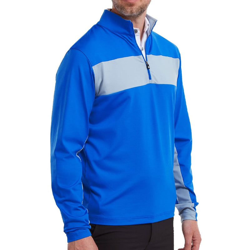FootJoy Chest Stripe Chill Out 1/4 Zip Pullover - Royal/Dove Grey