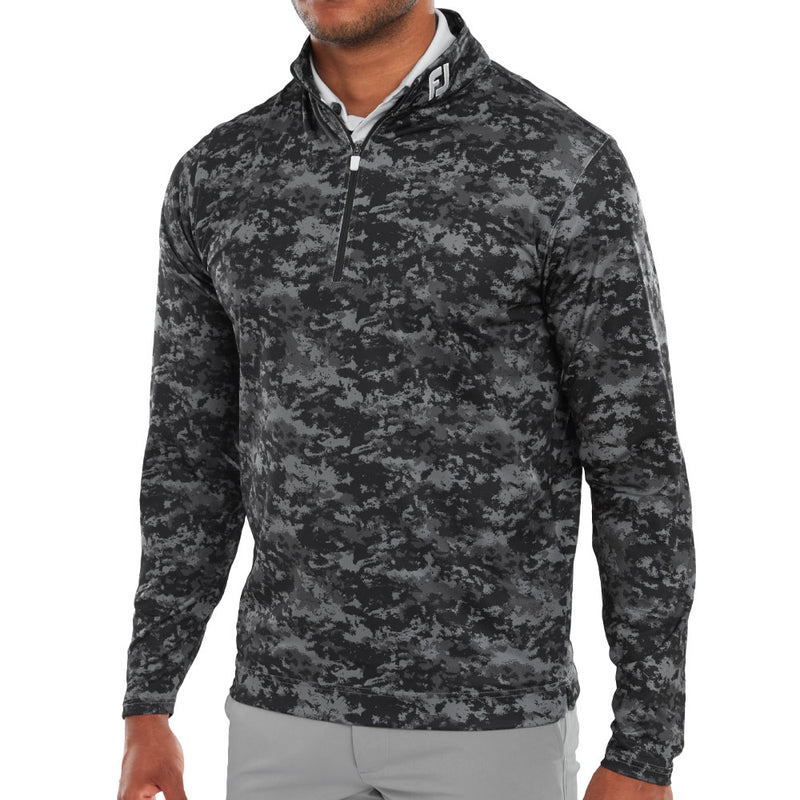 FootJoy Cloud Camo 1/4 Zip Pullover - Black