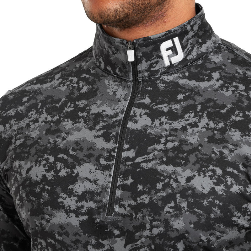 FootJoy Cloud Camo 1/4 Zip Pullover - Black