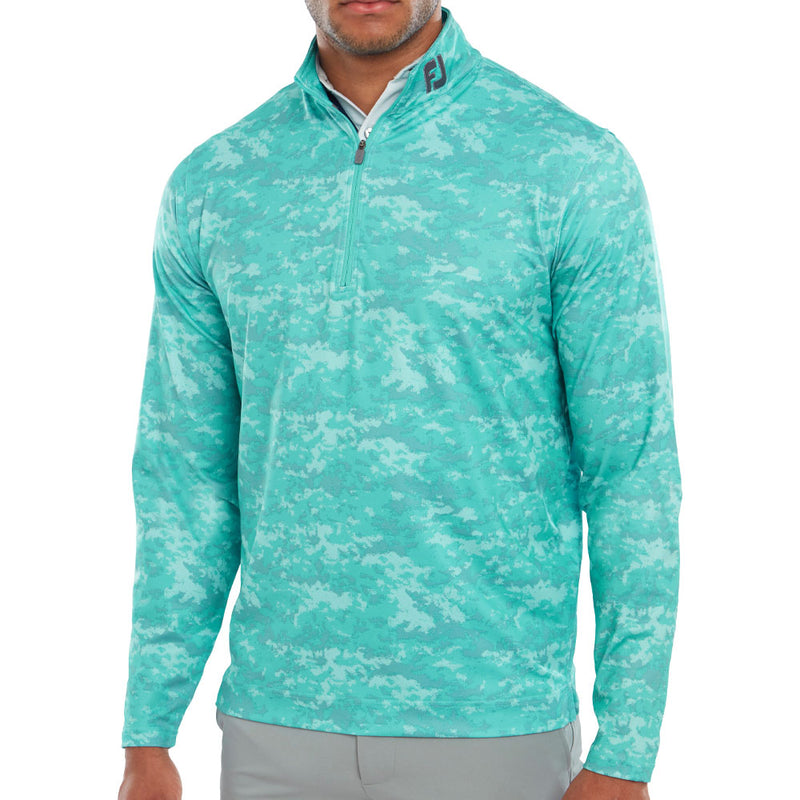 FootJoy Cloud Camo 1/4 Zip Pullover - Maui Blue