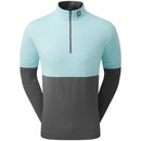 FootJoy Colour Block 1/4 Zip Pullover - Aqua Surf/Lava