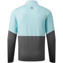 FootJoy Colour Block 1/4 Zip Pullover - Aqua Surf/Lava