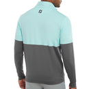 FootJoy Colour Block 1/4 Zip Pullover - Aqua Surf/Lava