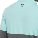 FootJoy Colour Block 1/4 Zip Pullover - Aqua Surf/Lava