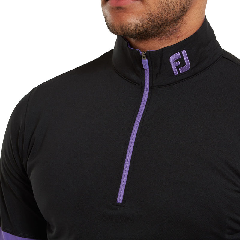 FootJoy Colour Block 1/4 Zip Pullover - Black/Violet