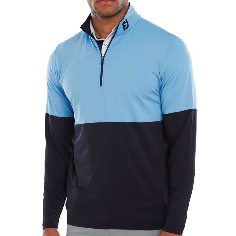 FootJoy Colour Block 1/4 Zip Pullover - True Blue/Navy