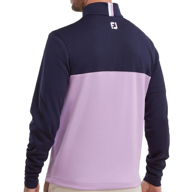 FootJoy Colour Block Chill Out 1/4 Zip Pullover - Navy/Lavender