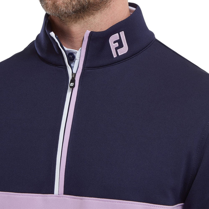 FootJoy Colour Block Chill Out 1/4 Zip Pullover - Navy/Lavender