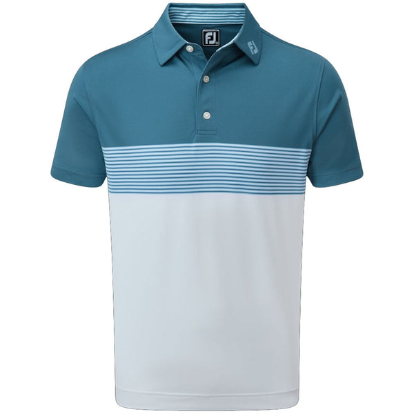 FootJoy Colour Block Pique Polo Shirt - Ink/White/Dusk Blue