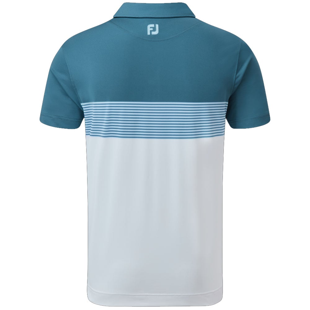 FootJoy Colour Block Pique Polo Shirt Ink/White/Dusk Blue