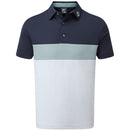 FootJoy Colour Block Pique Polo Shirt - Navy/White/Sage
