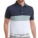 FootJoy Colour Block Pique Polo Shirt - Navy/White/Sage