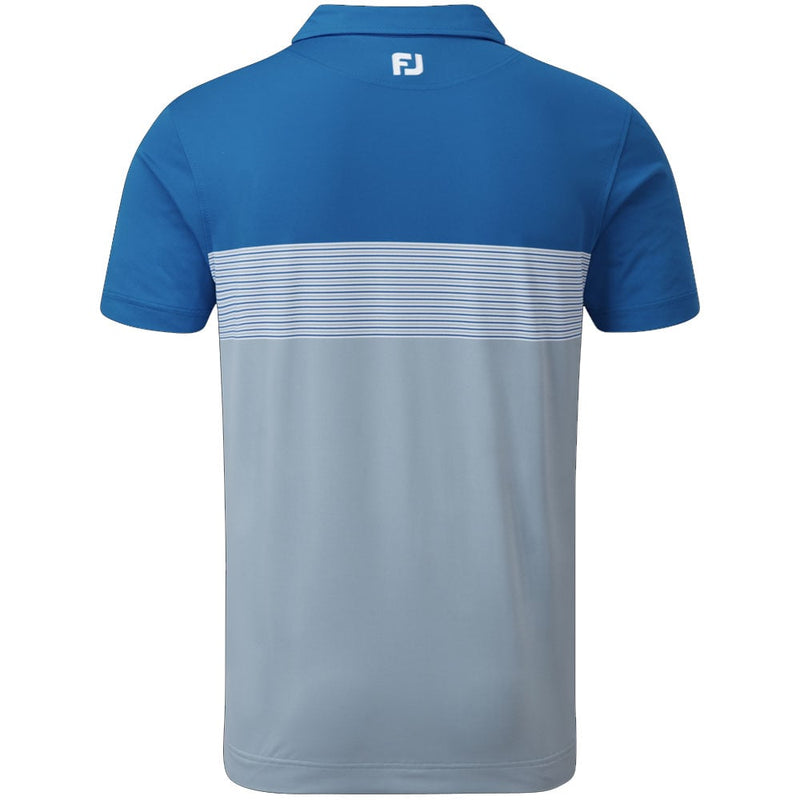 FootJoy Colour Block Pique Polo Shirt Royal/Dove Grey/White