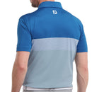 FootJoy Colour Block Pique Polo Shirt - Royal/Dove Grey/White