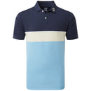 FootJoy Colour Theory Polo Shirt - Navy/White/Almond/True Blue