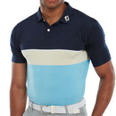 FootJoy Colour Theory Polo Shirt - Navy/White/Almond/True Blue