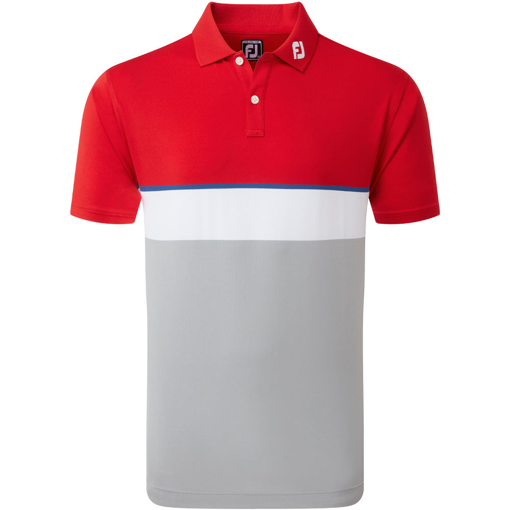 FootJoy Colour Theory Polo Shirt Racing Red/Twilight/White/Iron