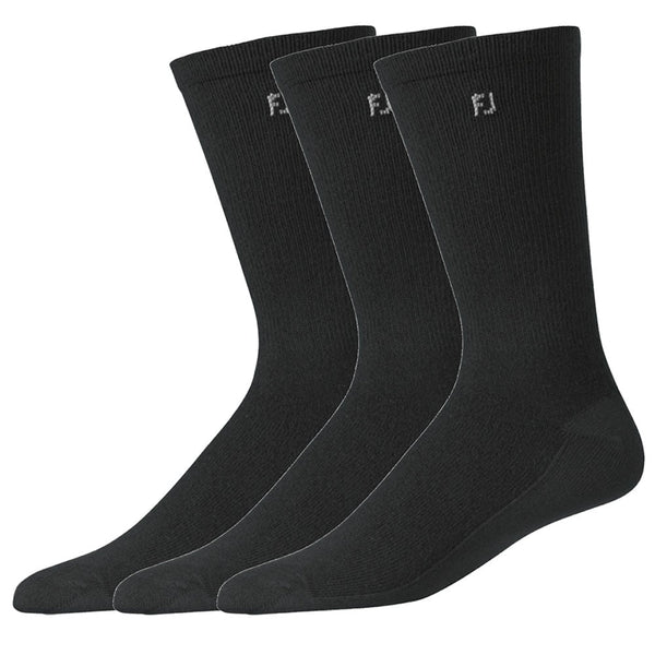 FootJoy ComfortSof Crew Socks (3 Pack) - Black