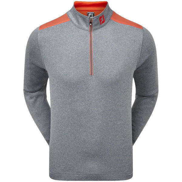 FootJoy Contrast Chill-Out Xtreme 1/4 Zip Pullover - Heather Smoke/Chilli